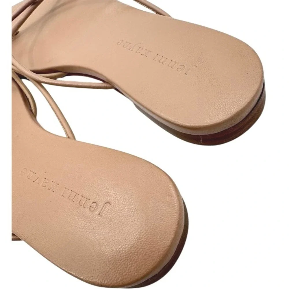 Jenni Kayne Eve Sandals Taupe Leather Thong Strappy Women Size 38